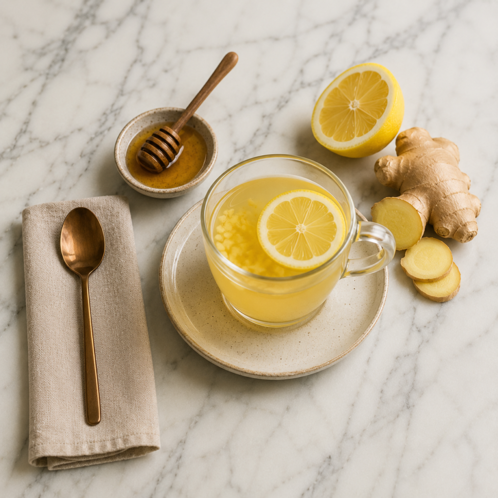 زنجبيل بالليمون - Ginger Lemon Tea